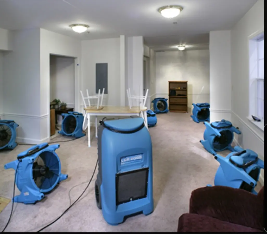 Air movers and dehumidifier setup for Water Extraction & Removal in Wichita Falls